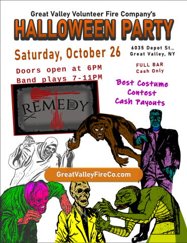 Halloween Party on October 26, 2024 at the Great Valley Volunteer Fire Company in Great Valley, NY