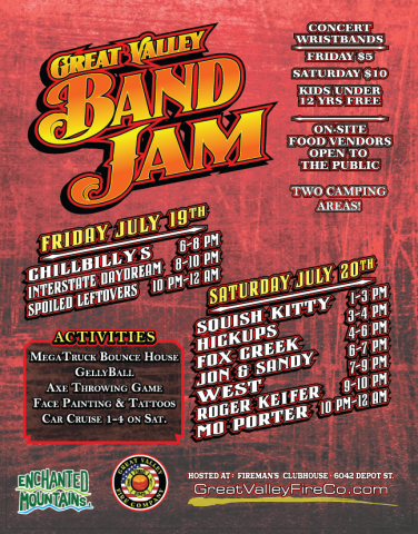 Flyer for the 2024 Great Valley Band Jam